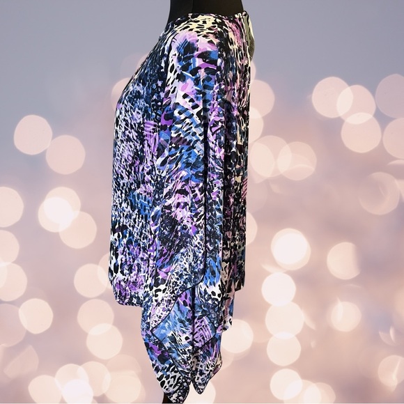 Nwt Attitudes by Renee Leopard Print Batwing Blouse sheer and flowy size XS/S - Picture 2 of 6